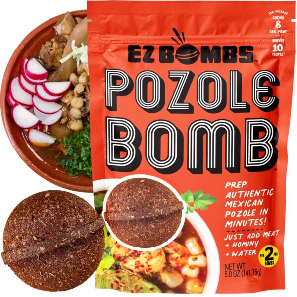 EZ Bombs Pozole Bomb Seasoning, Pack of 2 – Authentic Mexican Soup Mix for Traditional Pozole